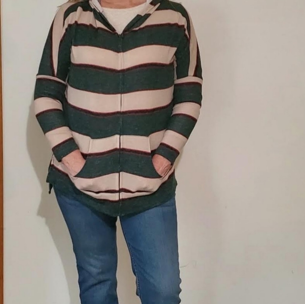 Beautiful Stripped Hooded Jacket